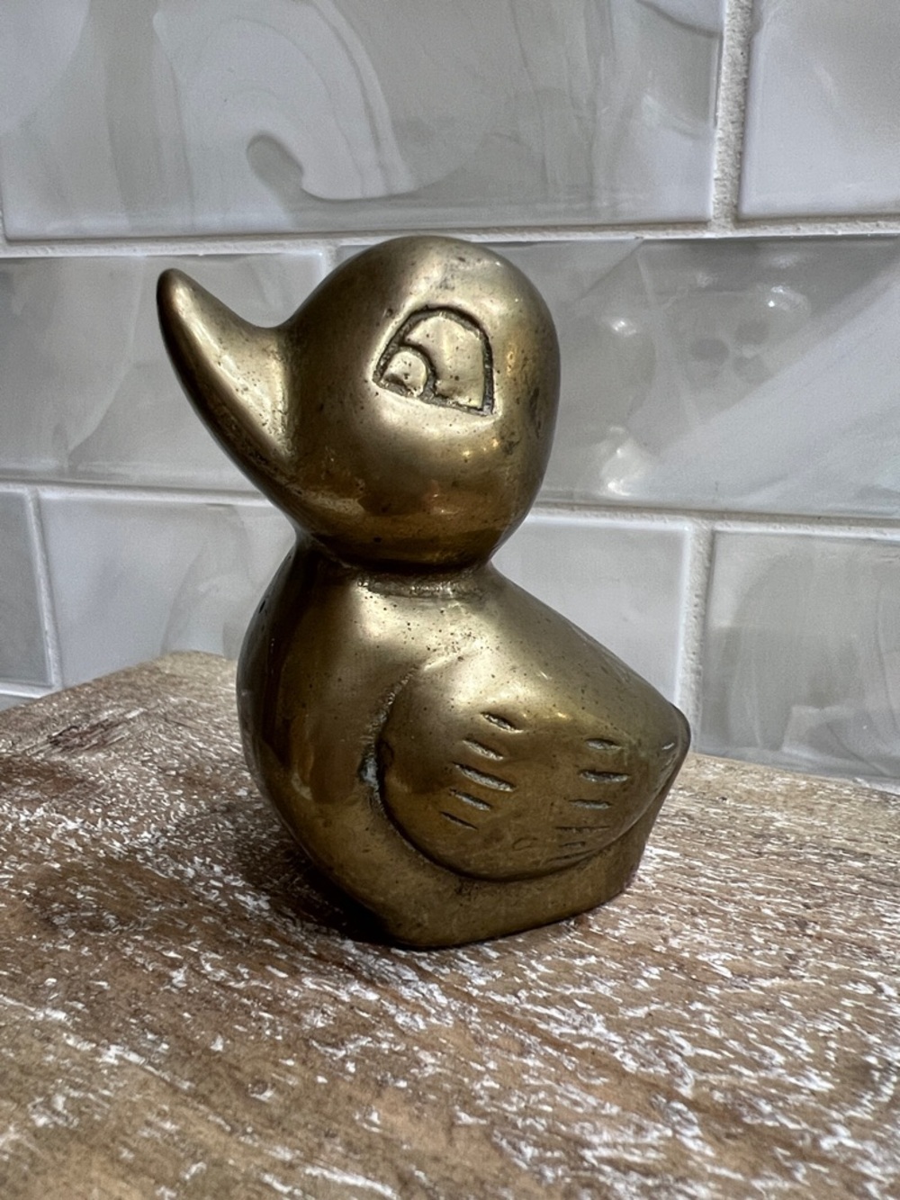 Vintage Brass Duck Figurine Hollow Mid Century Style Decor - Picture 3 of 7